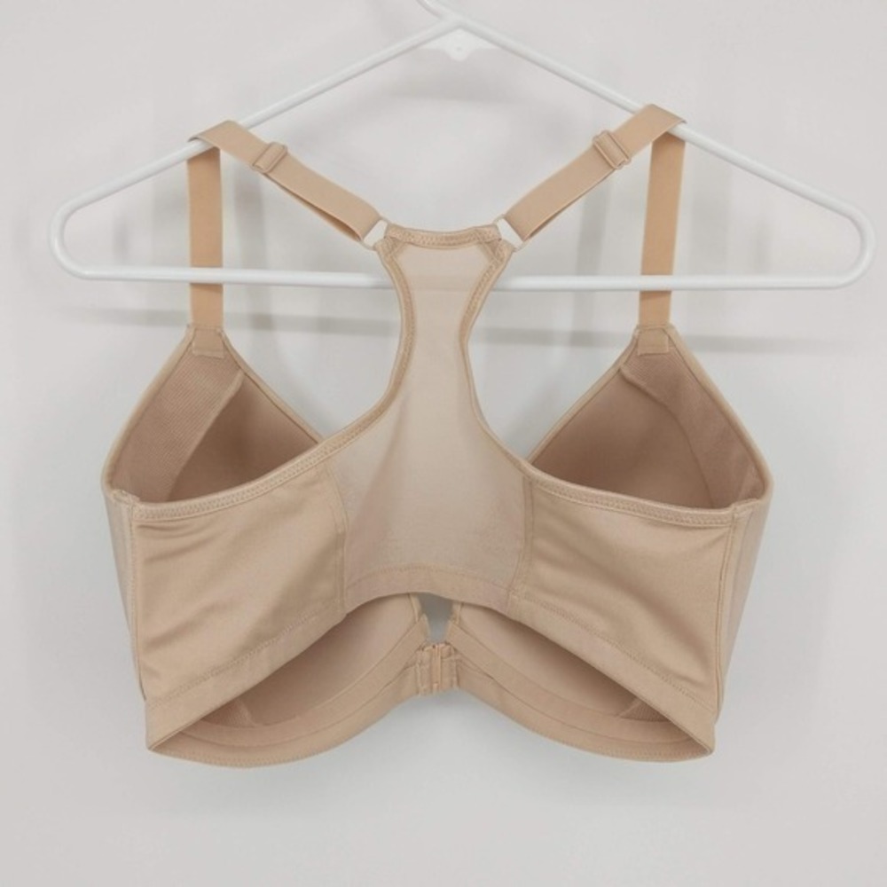 Breezies Shimmer Microfiber Front Close Wirefree Bra Sunbeige 36DDD New - Picture 4 of 6